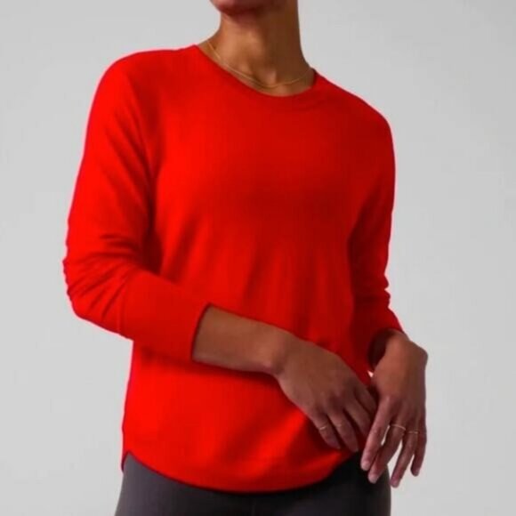 Athleta Red Mindset Sweatshirt Size S - Picture 1 of 5